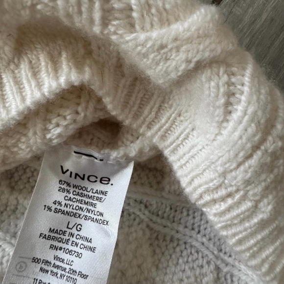 Vince Cream Cable Knit Sweater - Picture 4 of 5